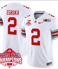 Alternative view of Emeka Egbuka Jersey #2 Ohio State 2025 CFP Patch National Champions