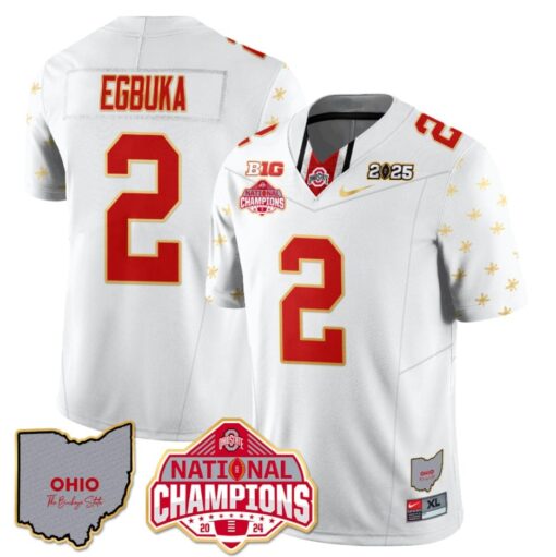 Emeka Egbuka Jersey #2 Ohio State National Champions 2025 Patch - Image 5