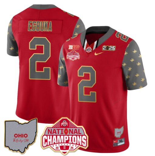 Emeka Egbuka Jersey #2 Ohio State National Champions 2025 Patch - Image 4