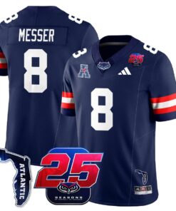 Alternative view of Easton Messer Jersey #8 Florida Atlantic Football 25th Season Stitched