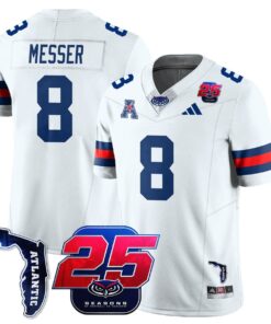 Easton Messer Jersey #8 Florida Atlantic Football 25th Season Stitched