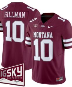 Eli Gillman Jersey #10 Montana Grizzlies 2025 Vapor Limited Stitched Black Alter 8 Eli GillmanMaroon