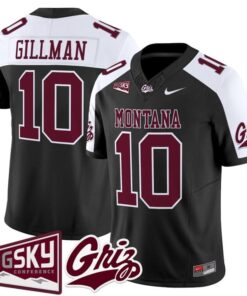Alternative view of Eli Gillman Jersey #10 Montana Grizzlies 2025 Vapor Limited Stitched Black Alter