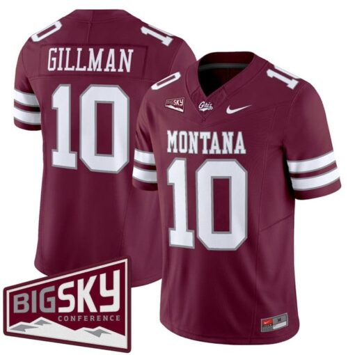 Eli Gillman Jersey #10 Montana Grizzlies 2025 Vapor Limited Stitched - Image 5