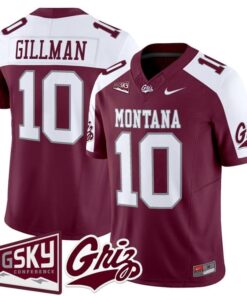 Eli Gillman Jersey #10 Montana Grizzlies 2025 Vapor Limited Stitched Black Alter 7 Eli Gillman Maroon Alter