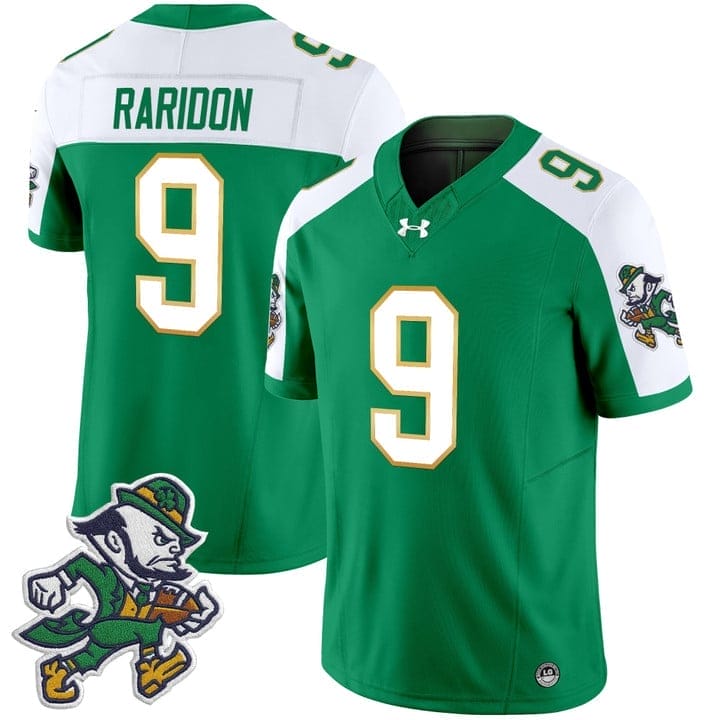 Eli Raridon Jersey #9 Notre Dame 2025 Gridiron Leprechaun Edition 2 Eli Raridon Jersey #9 Notre Dame 2025 Gridiron Leprechaun Edition - Image 2