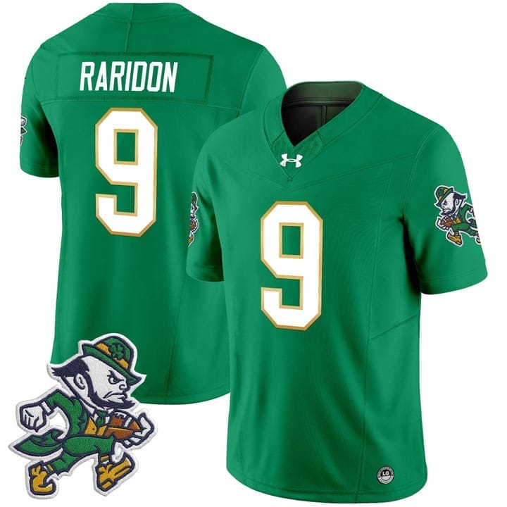 Eli Raridon Jersey #9 Notre Dame 2025 Gridiron Leprechaun Edition 3 Eli Raridon Jersey #9 Notre Dame 2025 Gridiron Leprechaun Edition - Image 3