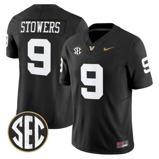 Eli Stowers Jersey #9 Vanderbilt Commodores 2025 Limited Stitched
