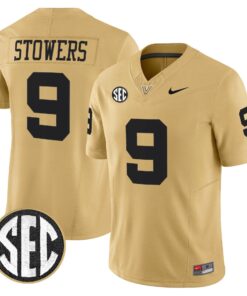 Eli Stowers Jersey 9 Vanderbilt Commodores 2025 Limited Stitched Gold