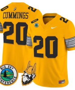 Elisha Cummings Jersey 20 Idaho Vandals 1975 Throwback Limited Stitched Gold