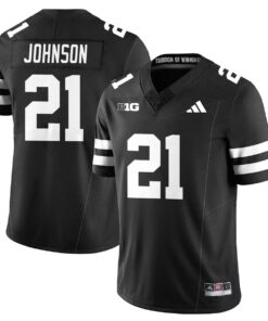 Emmett Johnson Jersey #21 Nebraska Football 2025 Blackout Stitched