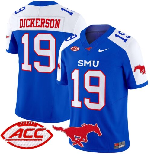 Eric Dickerson Jersey #19 SMU Mustangs 2025 Vapor Limited Stitched - Image 2