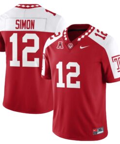 Evan Simon Jersey 12 Temple Football 2025 Vapor Limited Stitched Alternate