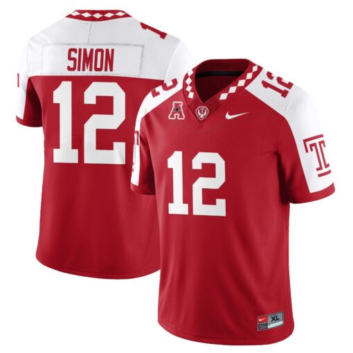 Evan Simon Jersey #12 Temple Football 2025 Vapor Limited Stitched - Image 3
