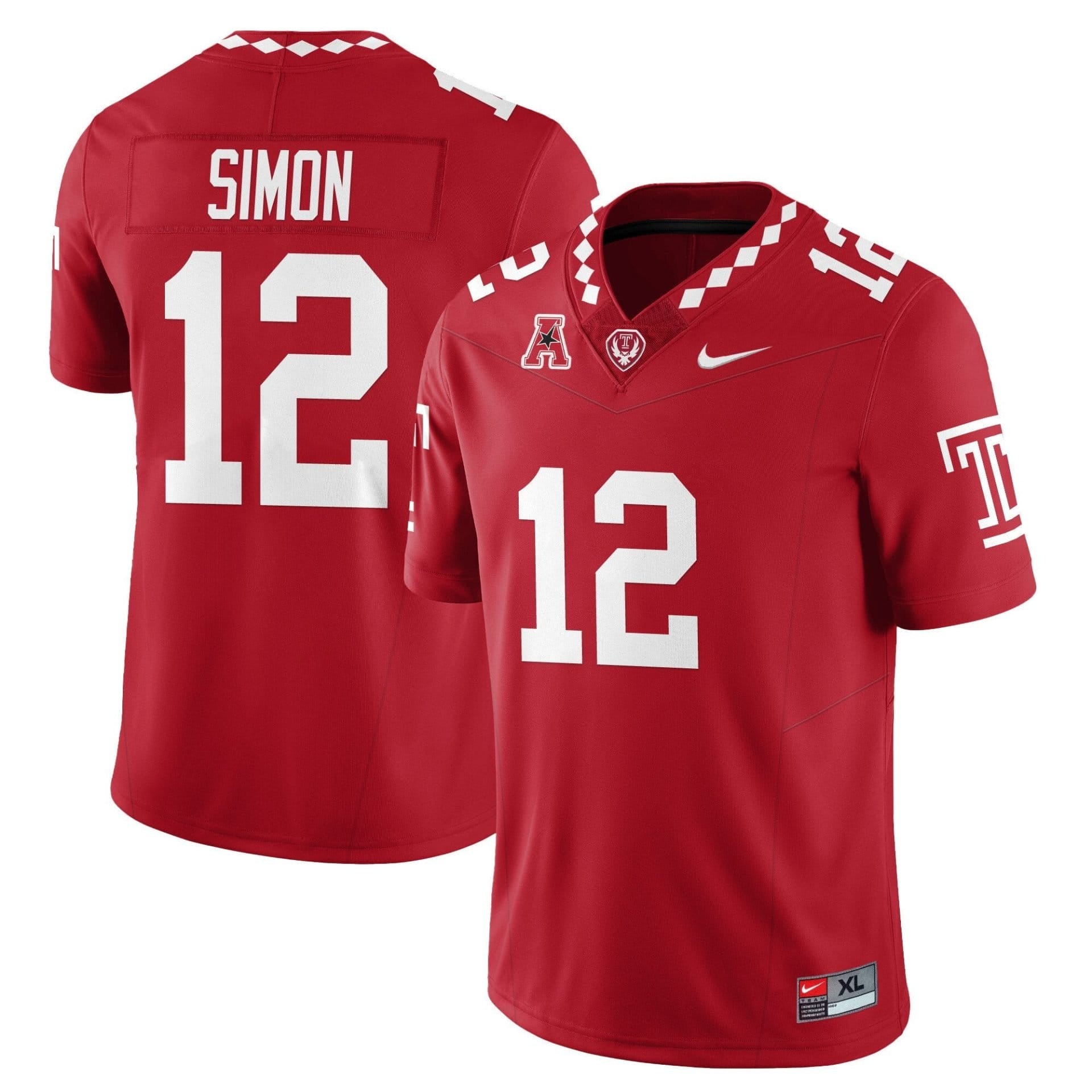 Evan Simon Jersey #12 Temple Football 2025 Vapor Limited Stitched 1 Evan Simon Jersey #12 Temple Football 2025 Vapor Limited Stitched