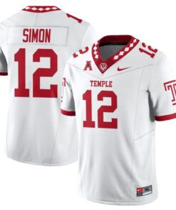 Alternative view of Evan Simon Jersey #12 Temple Football 2025 Vapor Limited Stitched