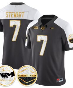 Evan Stewart Jersey 7 Oregon Ducks 2025 Shoe Duck Stitched Black Alter