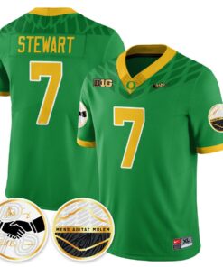 Evan Stewart Jersey 7 Oregon Ducks 2025 Shoe Duck Stitched Green