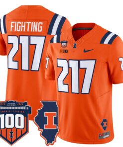 Fighting Jersey #217 Illinois Fighting 100th Memorial Stadium 9 Fighting Jersey 217 Illinois Fighting 100th Memorial Stadium Orange