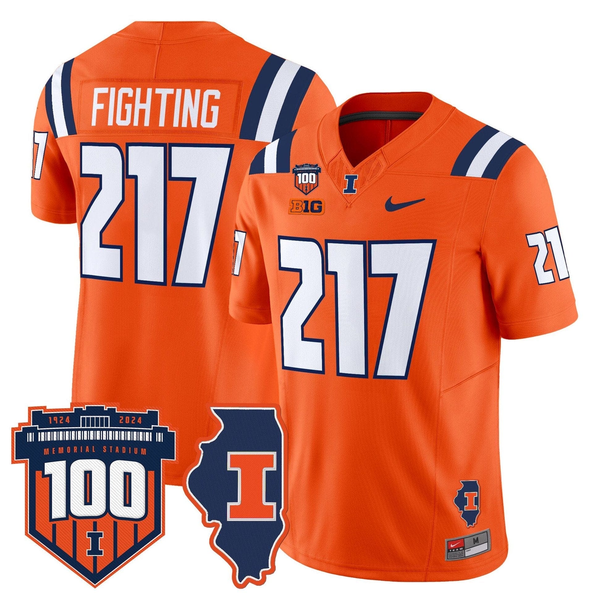 Fighting Jersey #217 Illinois Fighting 100th Memorial Stadium 5 Fighting Jersey #217 Illinois Fighting 100th Memorial Stadium - Image 5