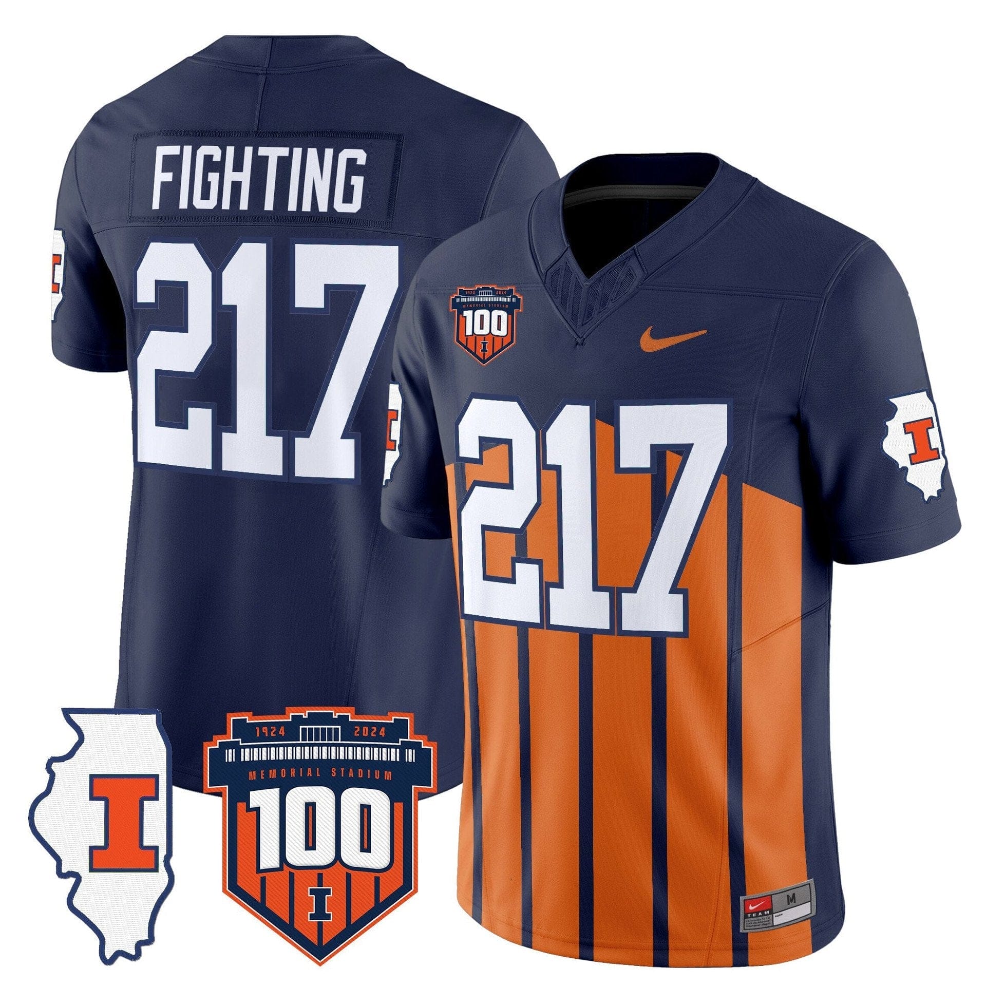 Fighting Jersey #217 Illinois Fighting 100th Memorial Stadium 4 Fighting Jersey #217 Illinois Fighting 100th Memorial Stadium - Image 4