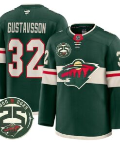 Alternative view of Filip Gustavsson Jersey #32 Minnesota Wild 25th Anniversary Patch Stitched