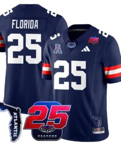 Alternative view of Florida Jersey #25 Florida Atlantic Football 25th Season Stitched