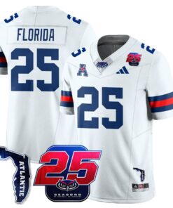 Florida Jersey #25 Florida Atlantic Football 25th Season Stitched