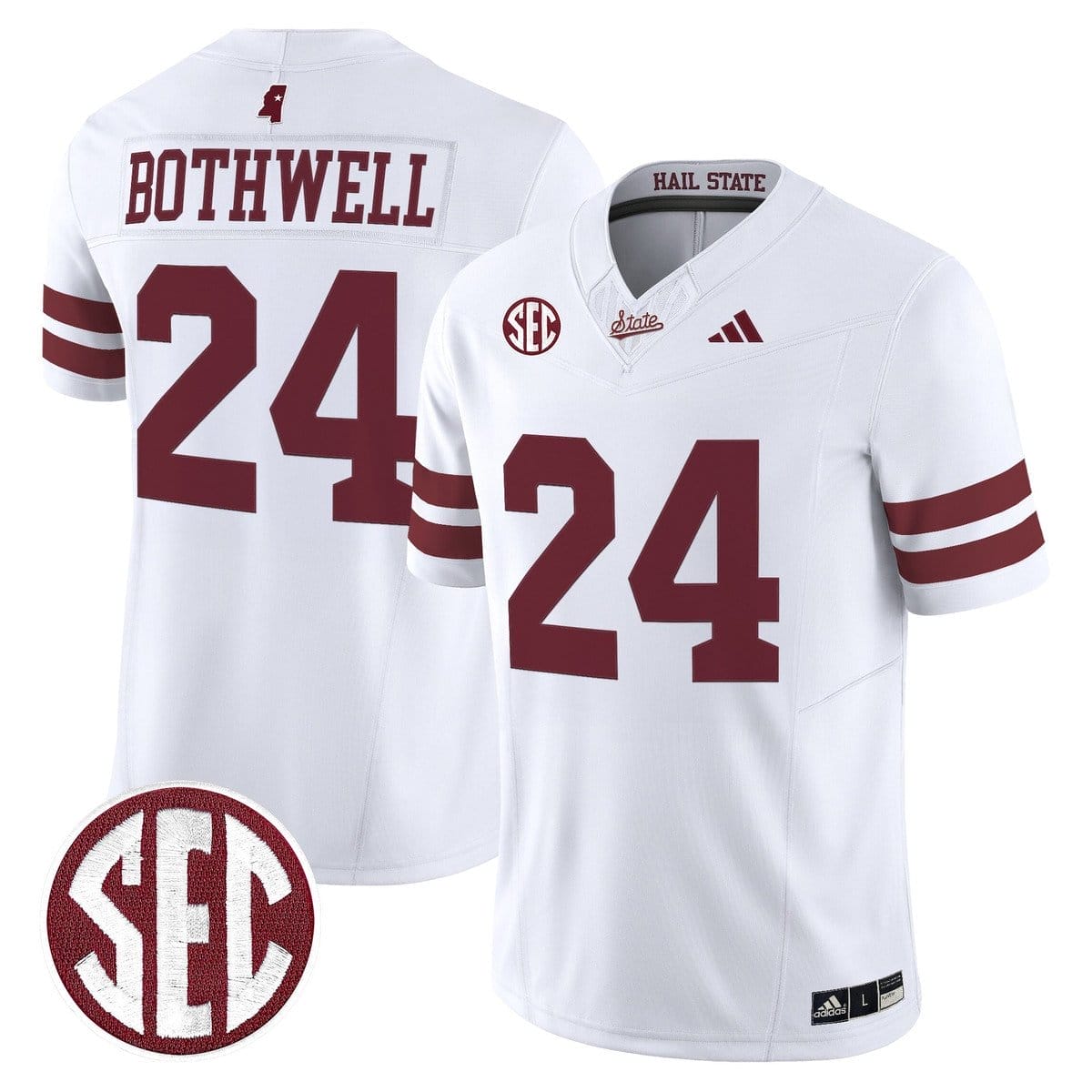 Fluff Bothwell Jersey #24 Mississippi State Bulldogs Dark Mode - Image 2