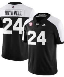 Alternative view of Fluff Bothwell Jersey #24 Mississippi State Football Darkness 2025 Stitched