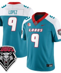 Alternative view of Gabriel Lopez Jersey #9 UNM Lobo Football 2025 All Stitched