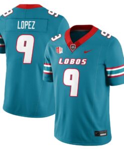 Gabriel Lopez Jersey #9 UNM Lobo Football 2025 All Stitched