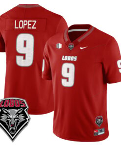 Gabriel Lopez Jersey #9 UNM Lobo Football 2025 Stitched