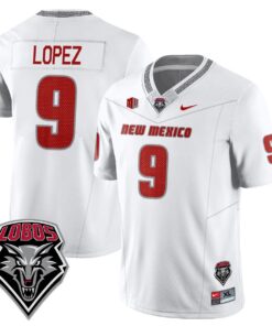 Alternative view of Gabriel Lopez Jersey #9 UNM Lobo Football 2025 Stitched