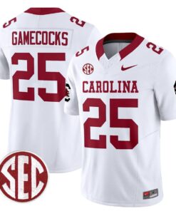 Alternative view of Gamecocks Jersey #25 Carolina 1980 Throwback Rebrand 2026 Stitched