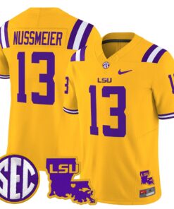 Garrett Nussmeier Jersey #13 LSU Tigers 2025 Louisiana Patch Stitched