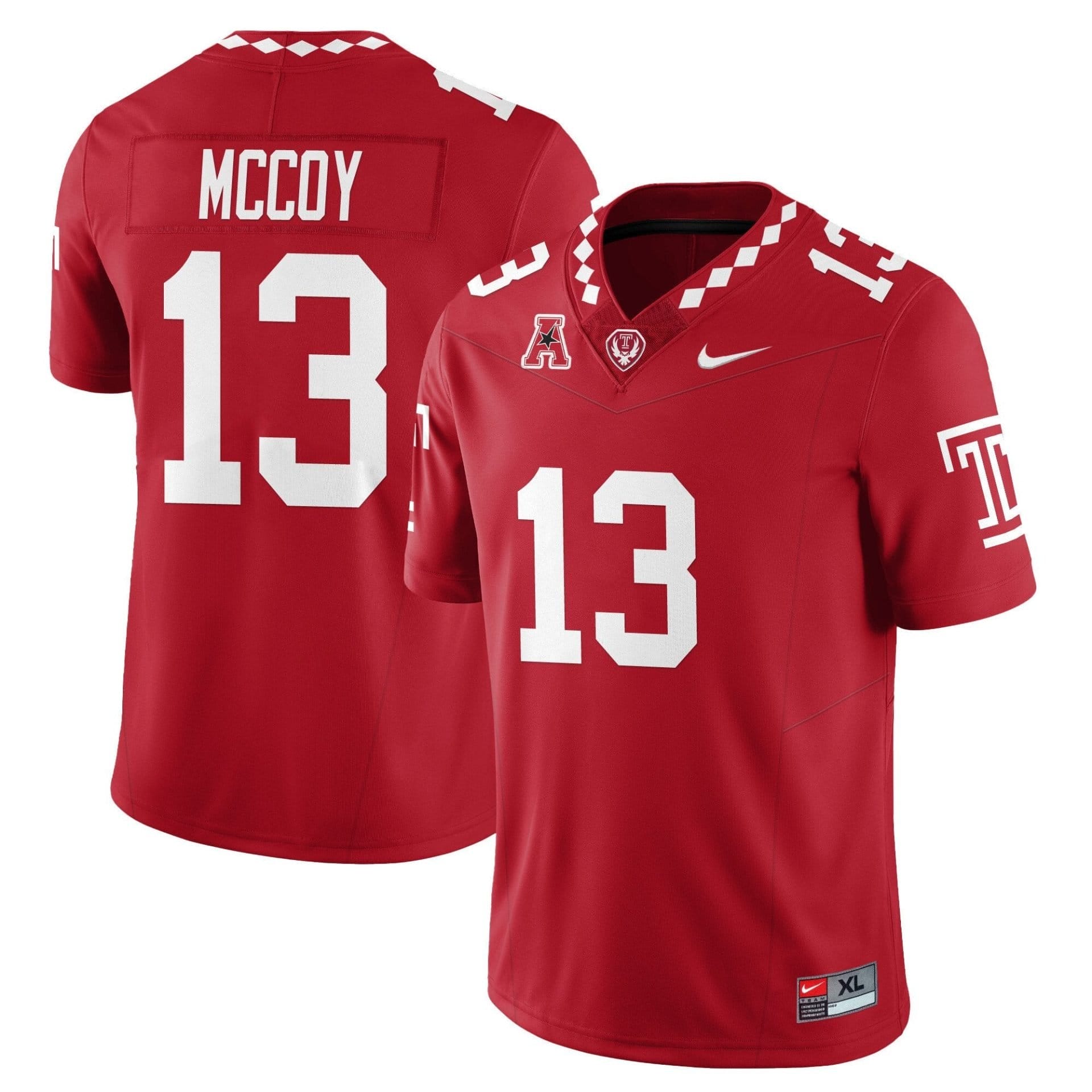 Gevani McCoy Jersey #13 Temple Football 2025 Vapor Limited Stitched