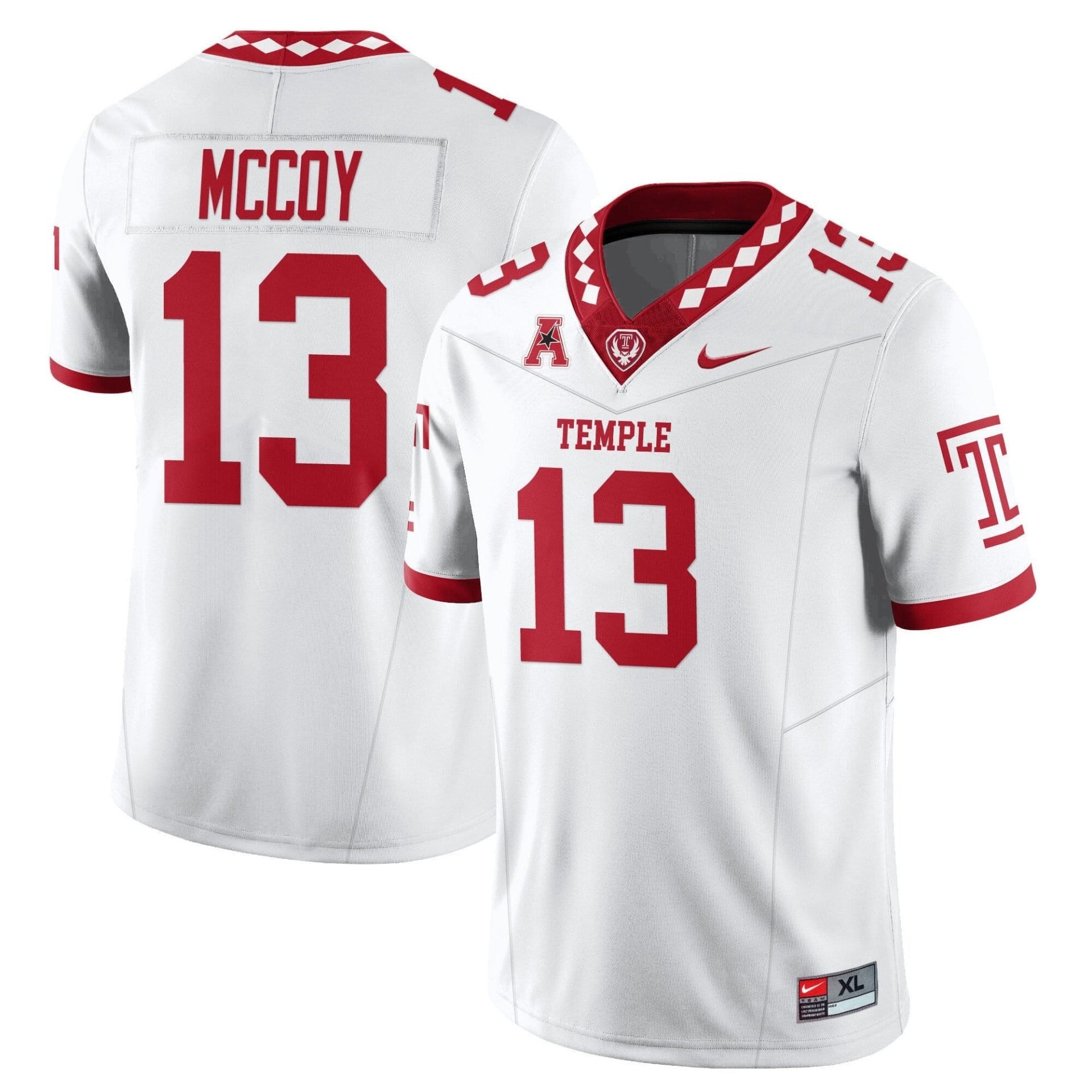 Gevani McCoy Jersey #13 Temple Football 2025 Vapor Limited Stitched - Image 2