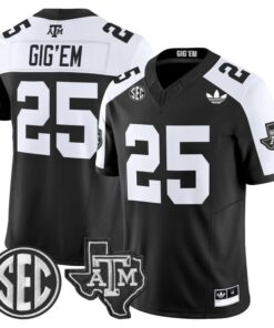 Gig Em Jersey 25 Texas A M Aggies 2025 Vapor Limited V2 Stitched Black Alter