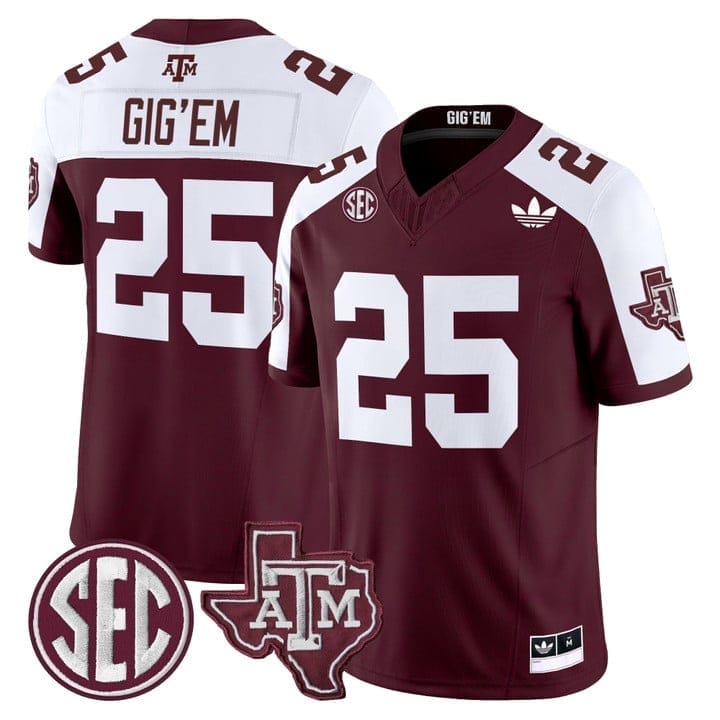 Gig'Em Jersey #25 Texas A&M Aggies 2025 Vapor Limited V2 Stitched - Image 5