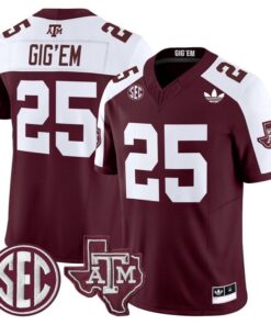 Gig Em Jersey 25 Texas A M Aggies 2025 Vapor Limited V2 Stitched Maroon Alter 2012a2d2 b897 497b 8585 d93fbda7db31