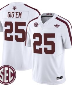 Alternative view of Gig'Em Jersey #25 Texas A&M Aggies 2025 Vapor Limited V2 Stitched
