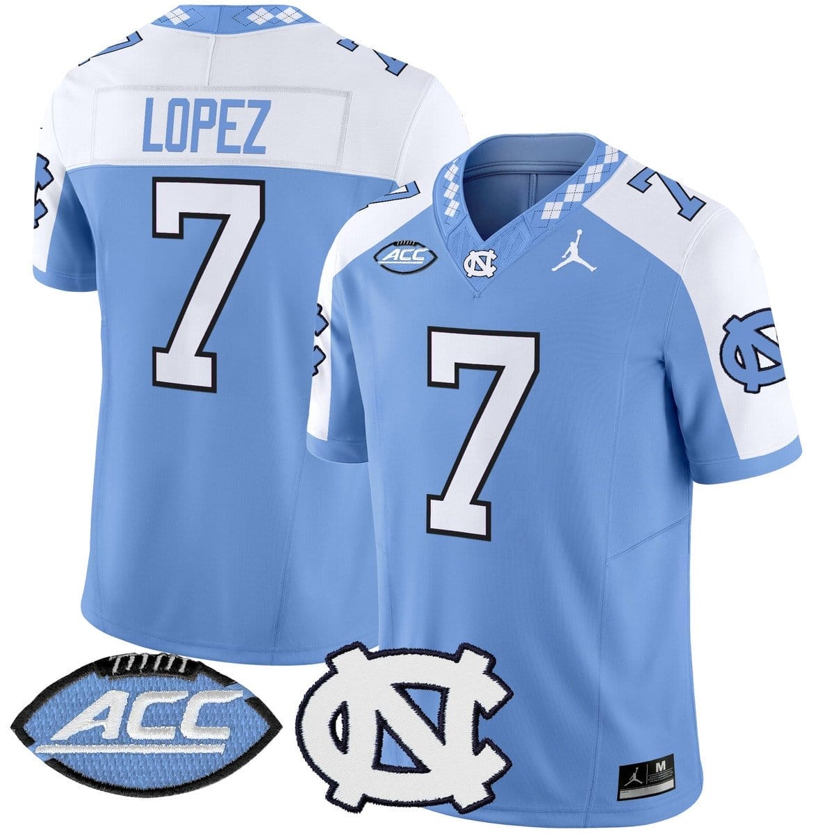 Gio Lopez Jersey #7 North Carolina Tar Heels 2025 Limited Stitched 2 Gio Lopez Jersey #7 North Carolina Tar Heels 2025 Limited Stitched - Image 2