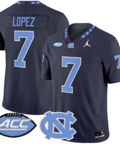 Gio Lopez Jersey #7 North Carolina Tar Heels 2025 Limited Stitched 9 Gio Lopez Jersey 7 North Carolina Tar Heels 2025 Limited Stitched Navy