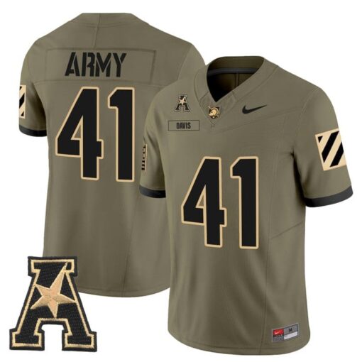 Glenn Davis Jersey #41 Army Black Knights 2025 Vapor Stitched - Image 4