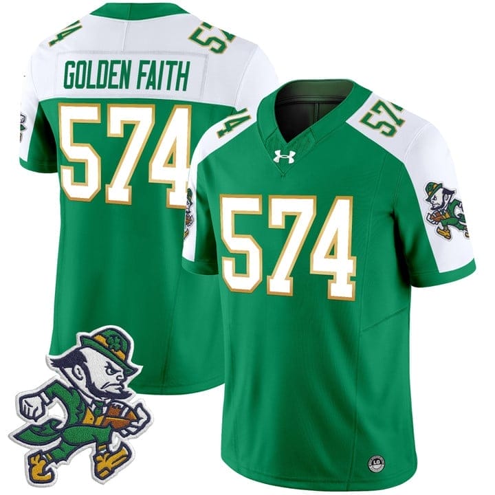 Golden Faith Jersey #574 Notre Dame 2025 Gridiron Leprechaun Edition 2 Golden Faith Jersey #574 Notre Dame 2025 Gridiron Leprechaun Edition - Image 2