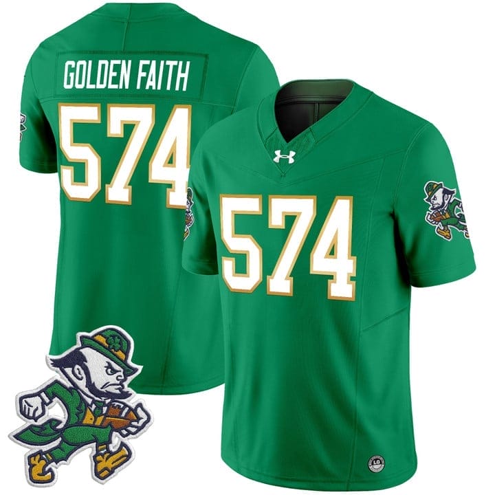 Golden Faith Jersey #574 Notre Dame 2025 Gridiron Leprechaun Edition 3 Golden Faith Jersey #574 Notre Dame 2025 Gridiron Leprechaun Edition - Image 3