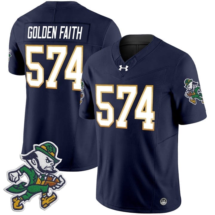 Golden Faith Jersey #574 Notre Dame 2025 Gridiron Leprechaun Edition 4 Golden Faith Jersey #574 Notre Dame 2025 Gridiron Leprechaun Edition - Image 4