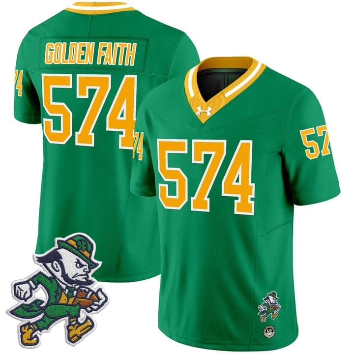 Golden Faith Jersey #574 Notre Dame 2025 Gridiron Leprechaun Edition 5 Golden Faith Jersey #574 Notre Dame 2025 Gridiron Leprechaun Edition - Image 5
