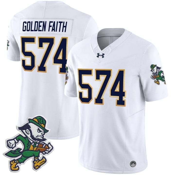 Golden Faith Jersey #574 Notre Dame 2025 Gridiron Leprechaun Edition 1 Golden Faith Jersey #574 Notre Dame 2025 Gridiron Leprechaun Edition